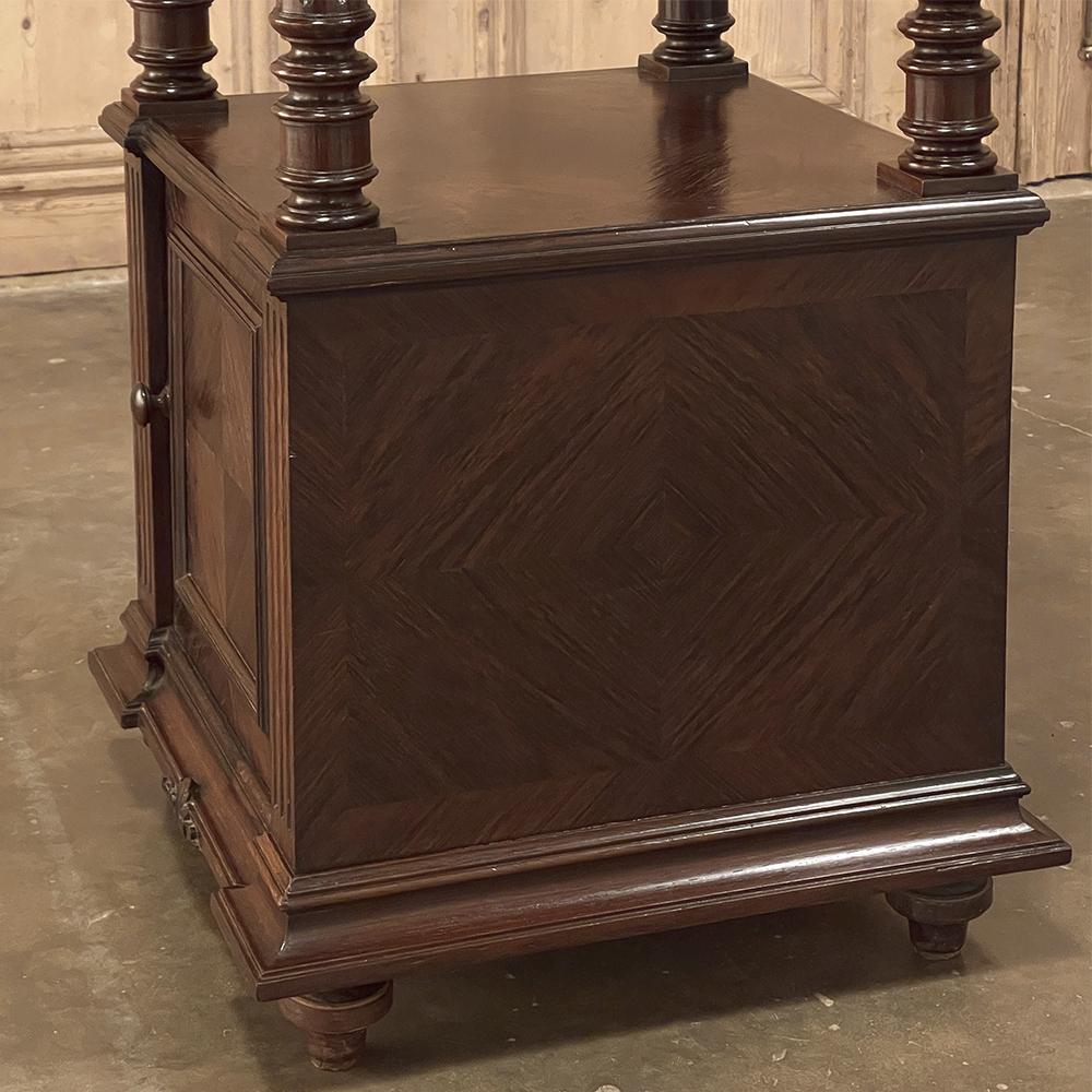 19th Century, French, Louis XVI Rosewood Marble Top Nightstand For Sale 10