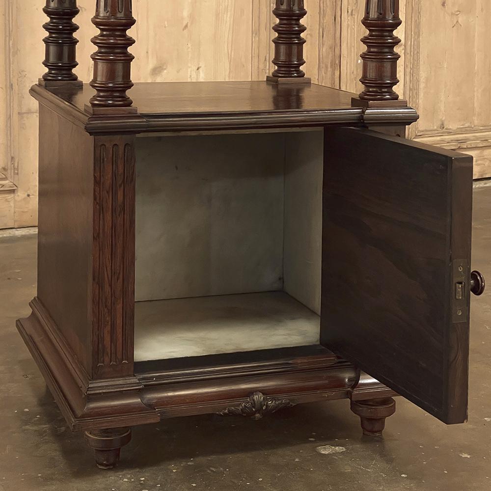 19th Century, French, Louis XVI Rosewood Marble Top Nightstand For Sale 2