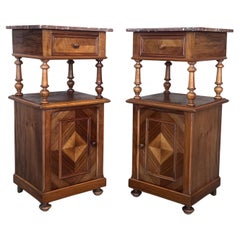 19th Century, French, Louis XVI Rosewood Marble Top Nightstand