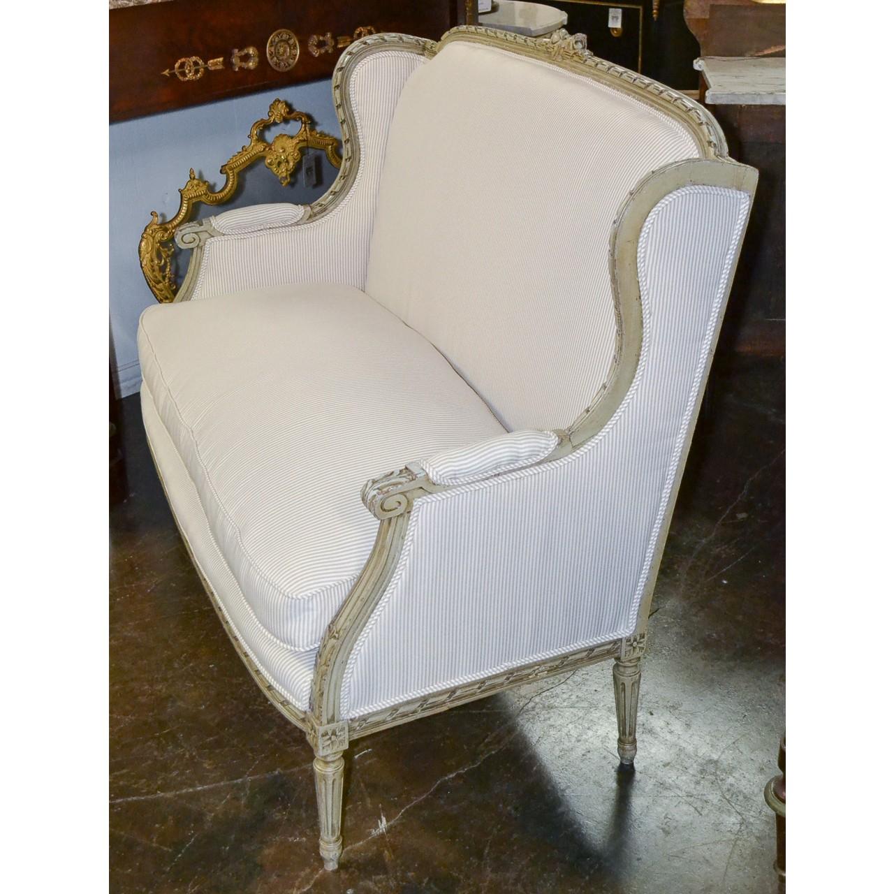 19th Century French Louis XVI Settee or Sofa In Good Condition In Dallas, TX