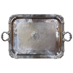 19th Century French Louis XVI Silvered Bronze Serving Tray