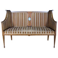 19th Century French Louis XVI Style and Wedgwood Medallion Sofa