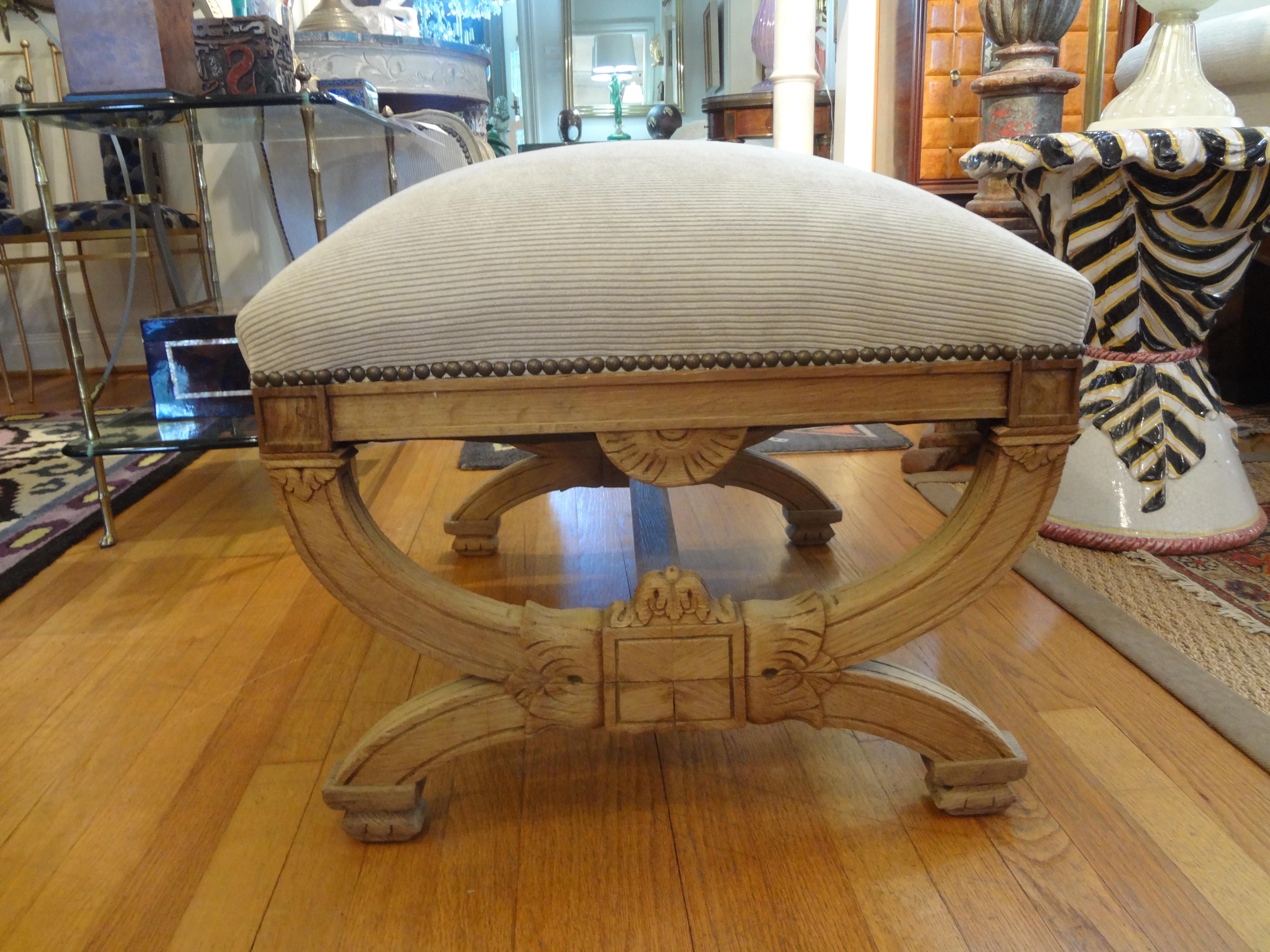 Bleached 19th Century French Louis XVI Style Bench