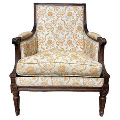 19th Century French Louis XVI Style Bergere Chair