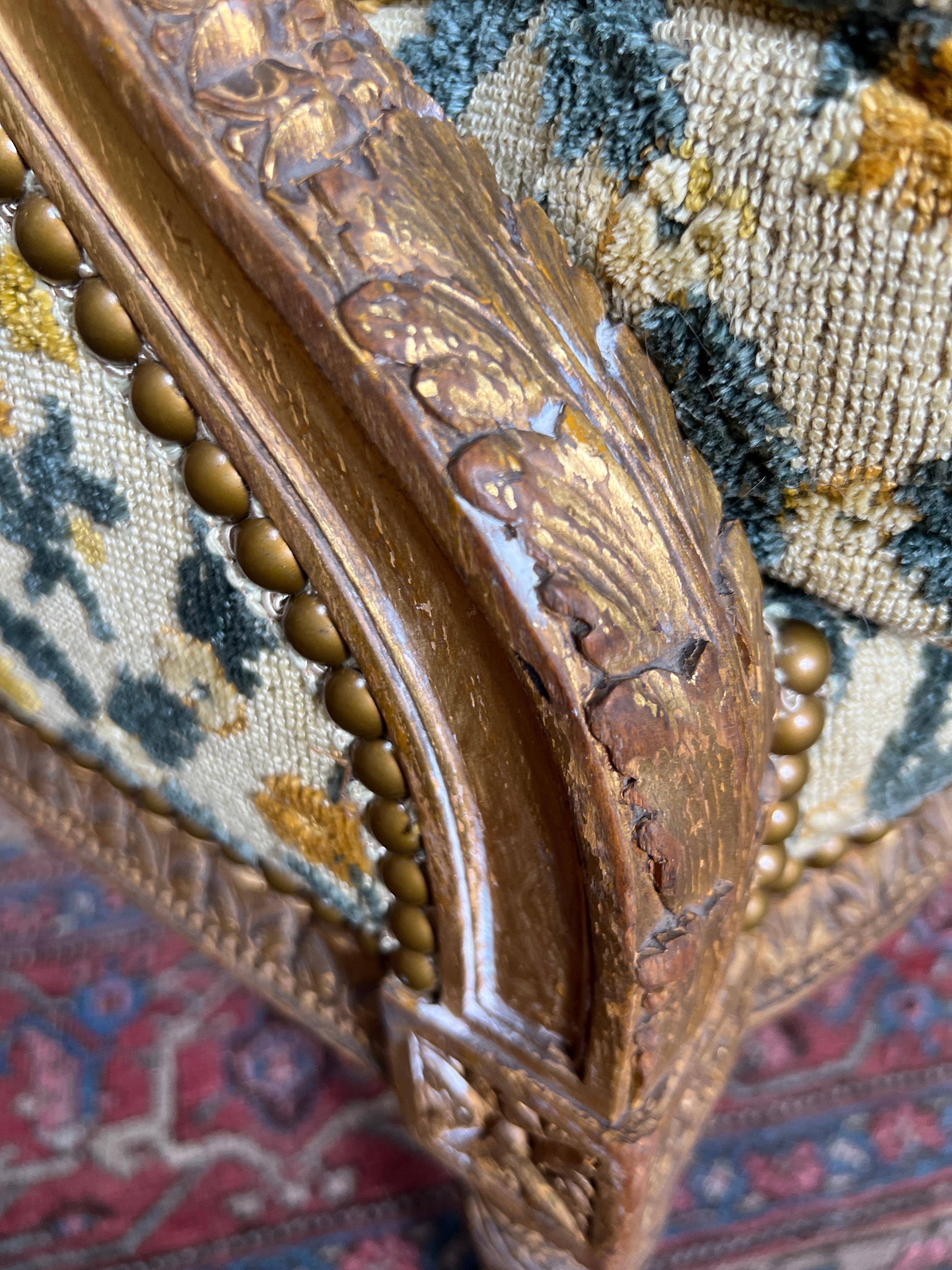 19th Century French Louis XVI Style Bergere in Gilt Finish.   For Sale 7