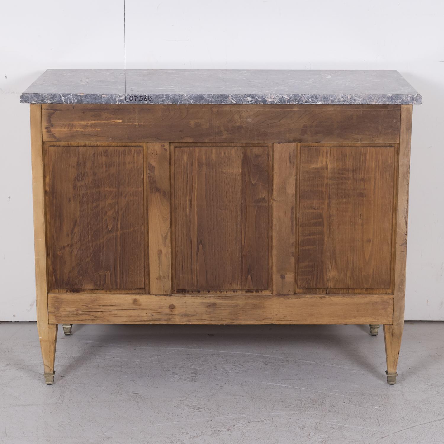 19th Century French Louis XVI Style Bleached Three-Drawer Commode with Marble To 16