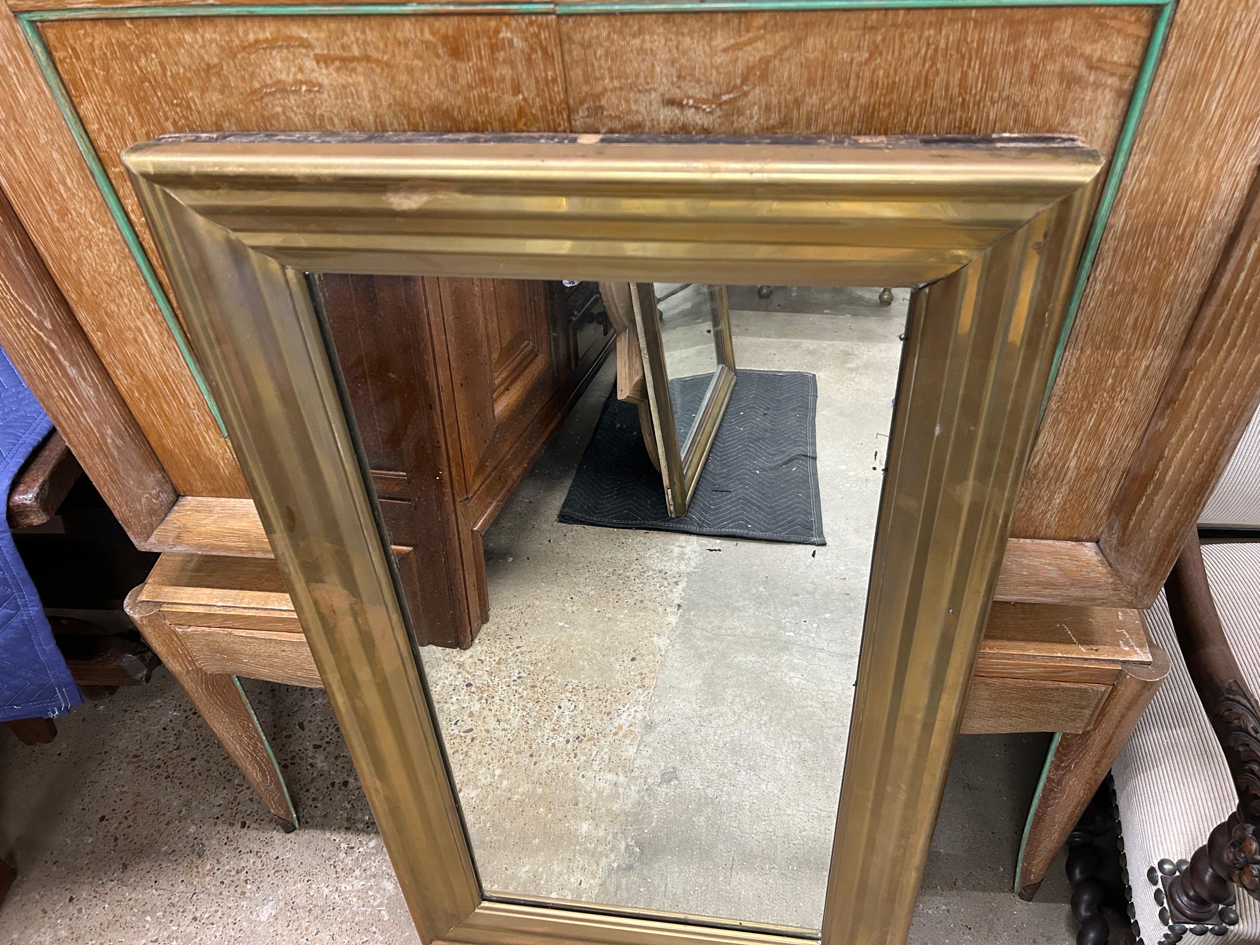 Specchio in ottone francese del XIX secolo in stile Luigi XVI in vendita 4