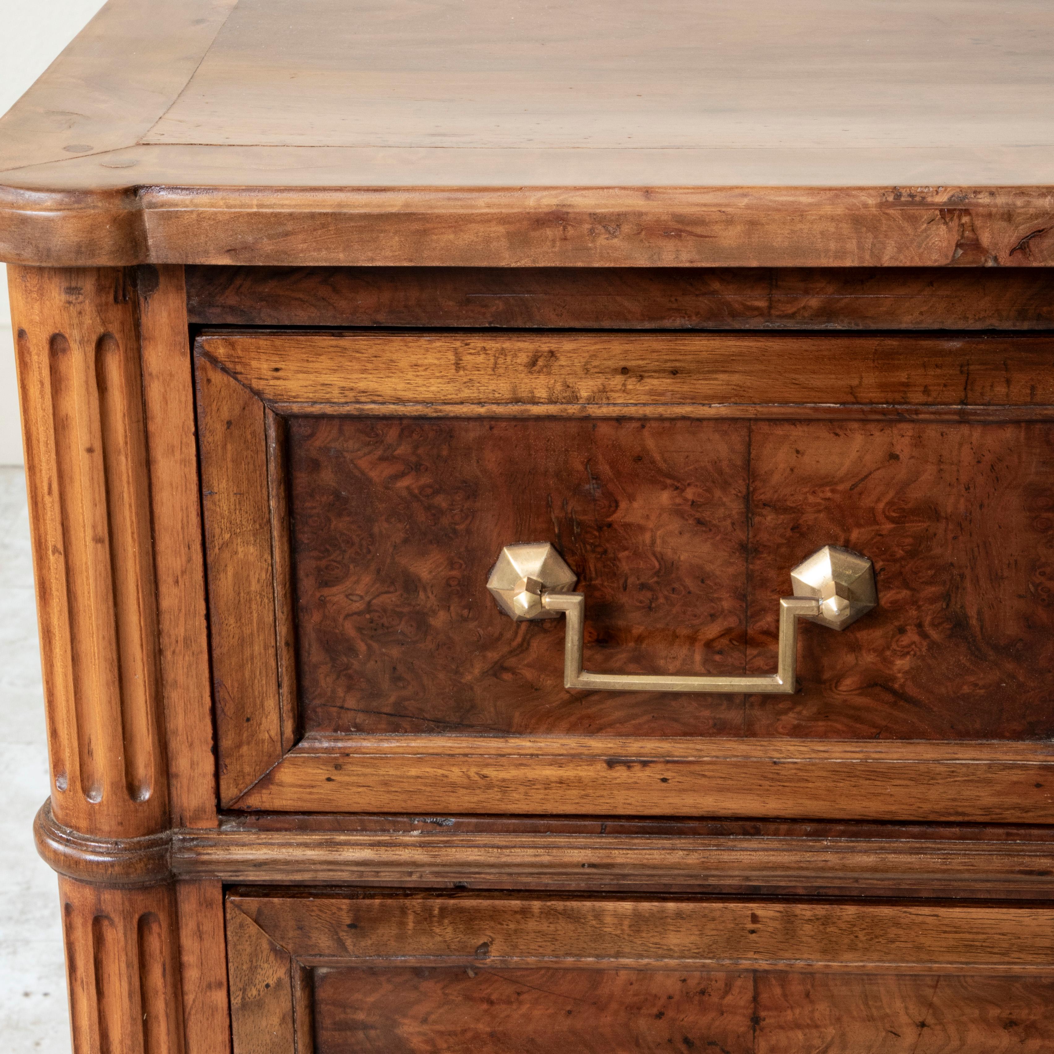 19th Century French Louis XVI Style Burl Walnut Commode or Chest, 39-inch width 9