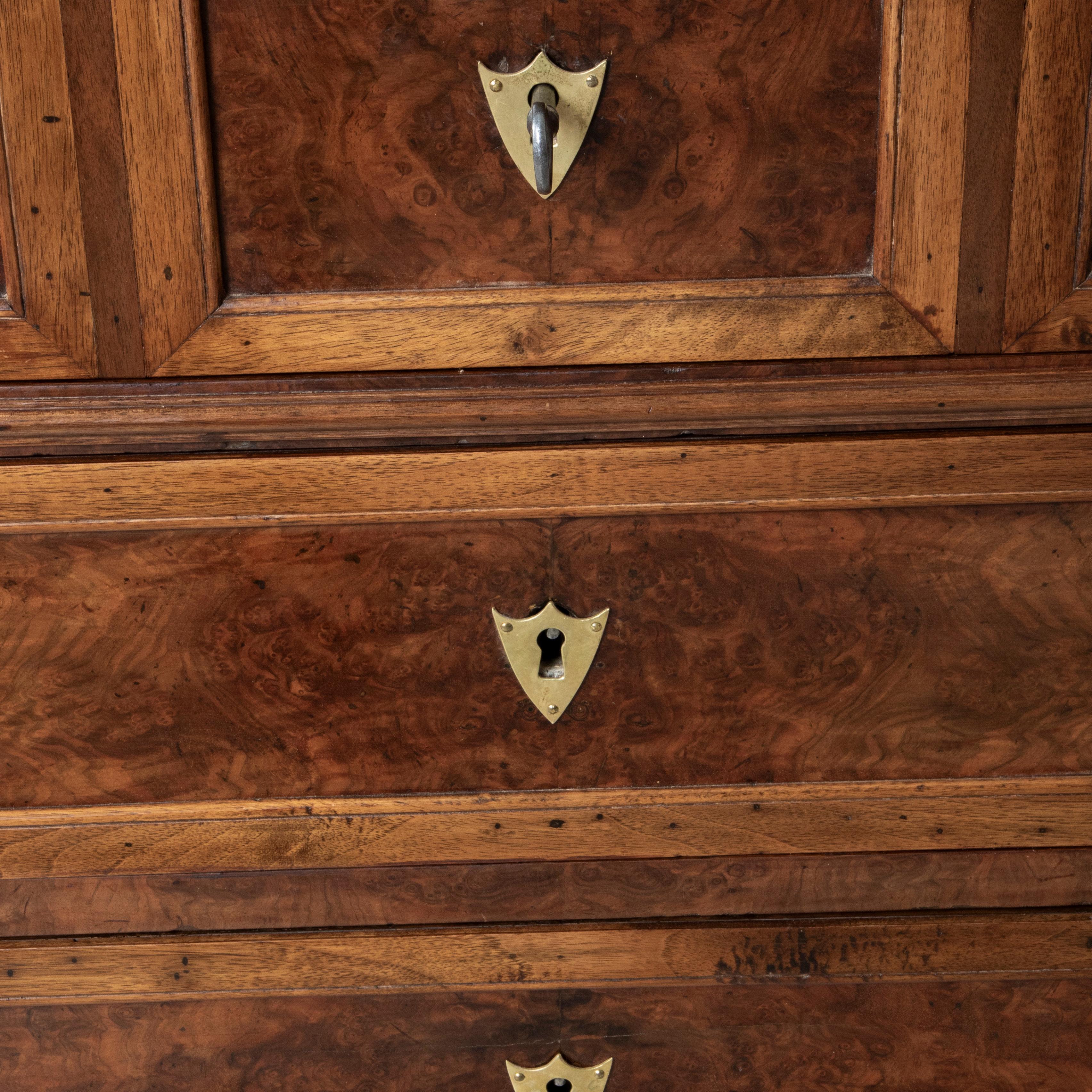 19th Century French Louis XVI Style Burl Walnut Commode or Chest, 39-inch width 11