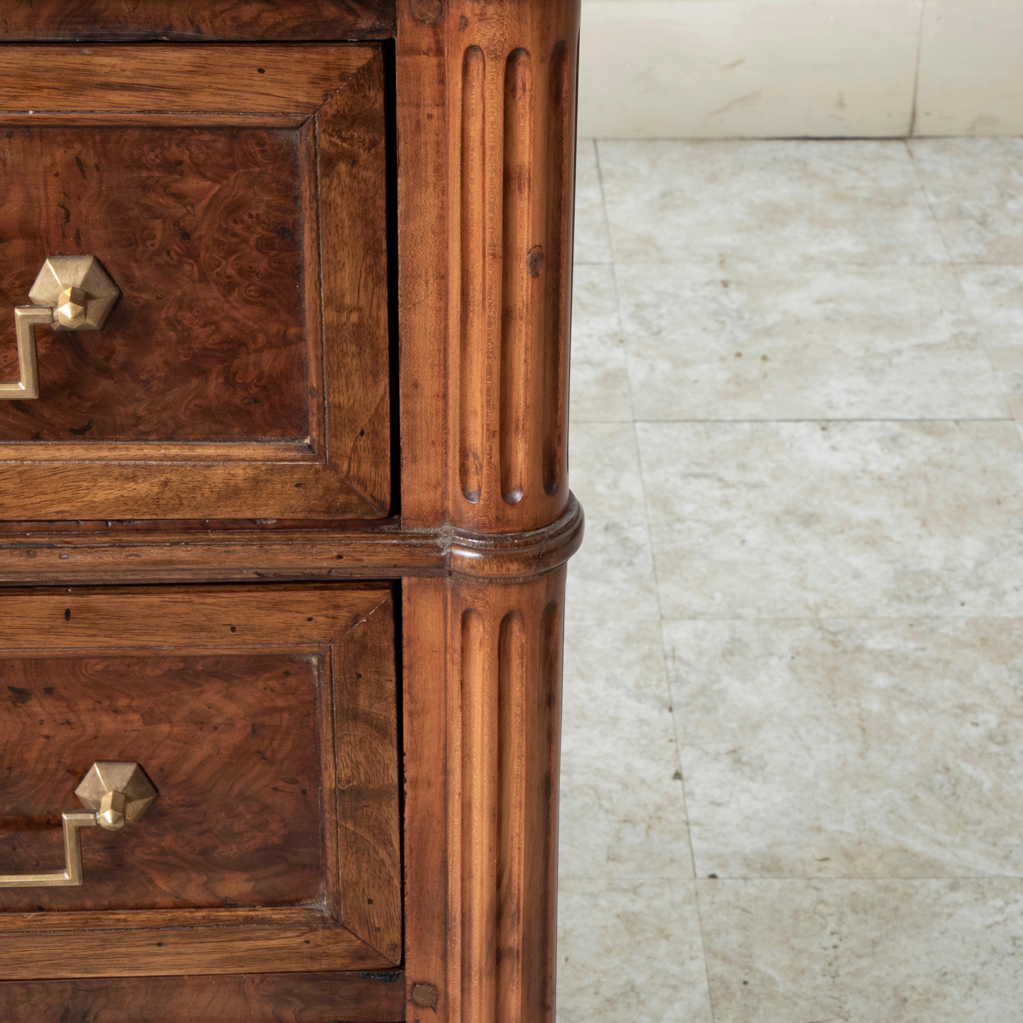 19th Century French Louis XVI Style Burl Walnut Commode or Chest, 39-inch width 13