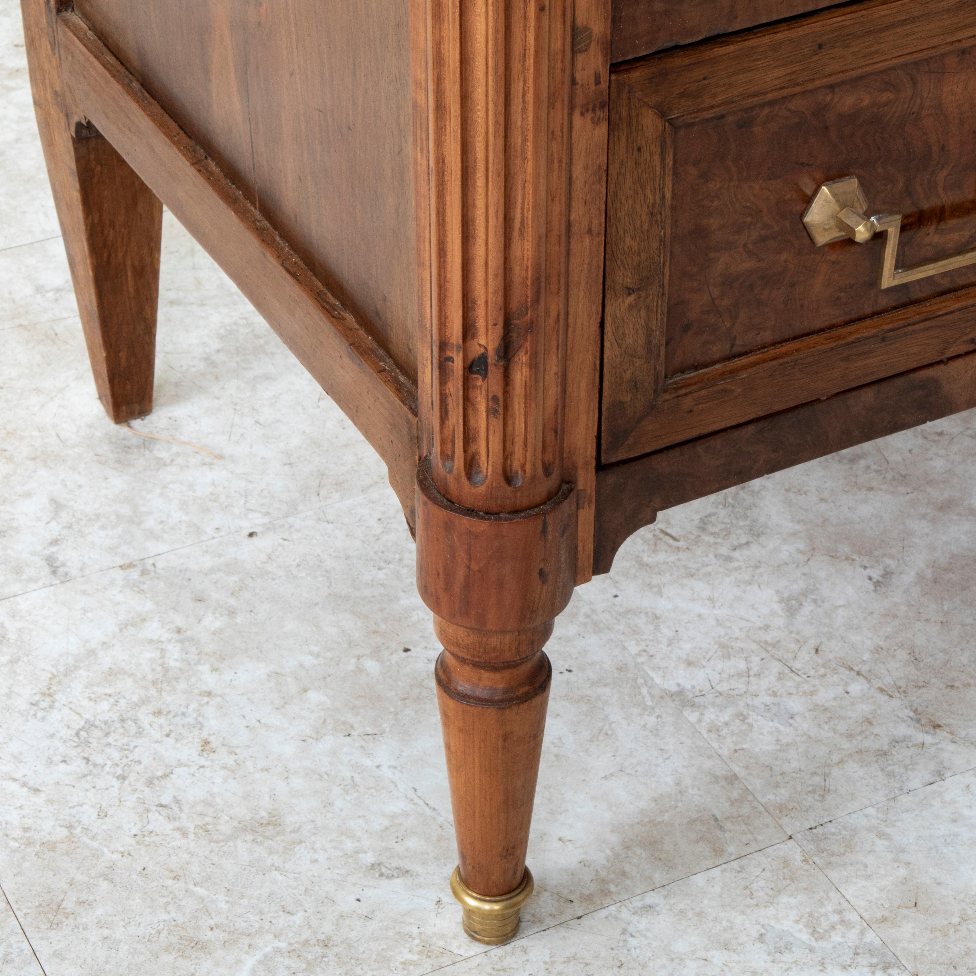 19th Century French Louis XVI Style Burl Walnut Commode or Chest, 39-inch width 14