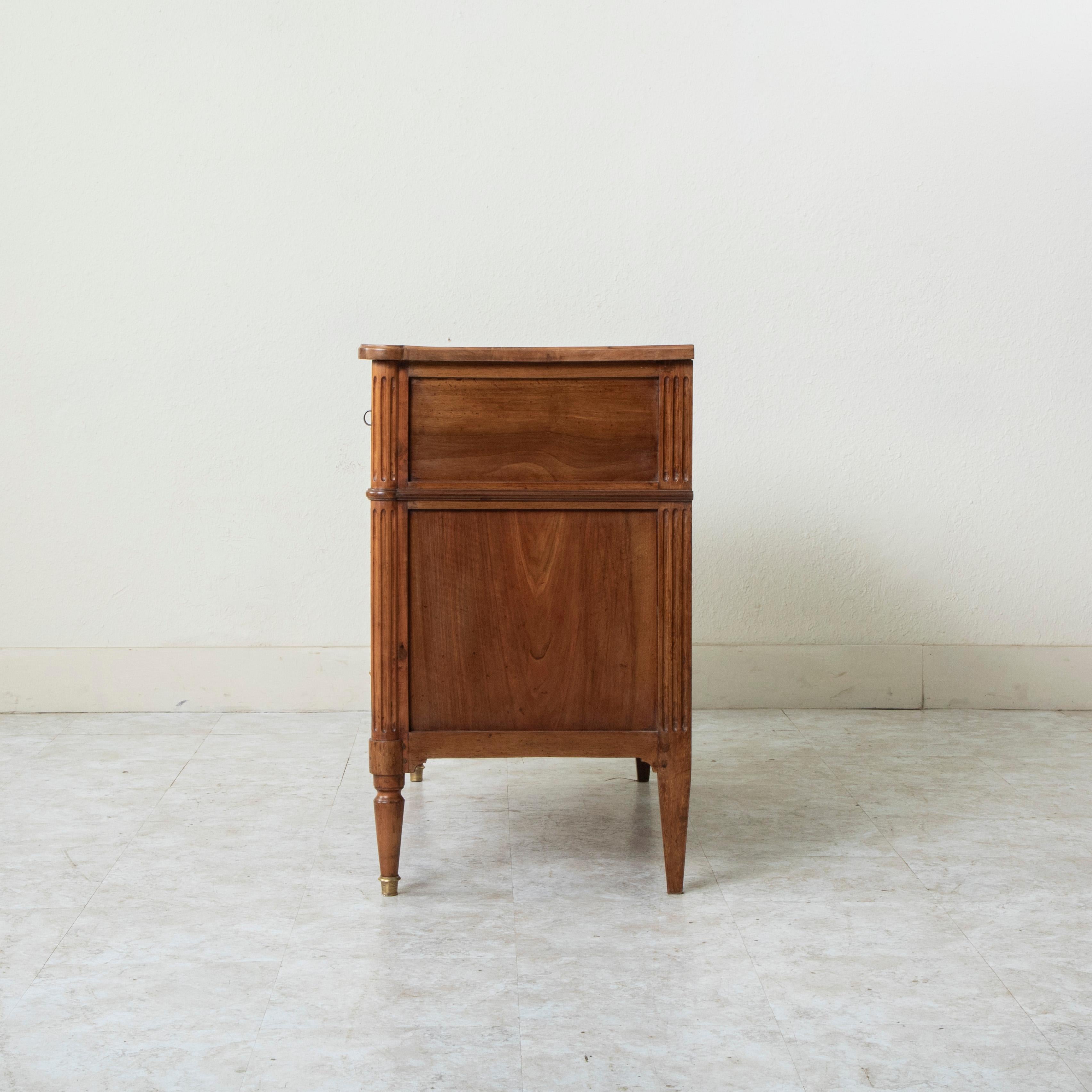 Bronze 19th Century French Louis XVI Style Burl Walnut Commode or Chest, 39-inch width