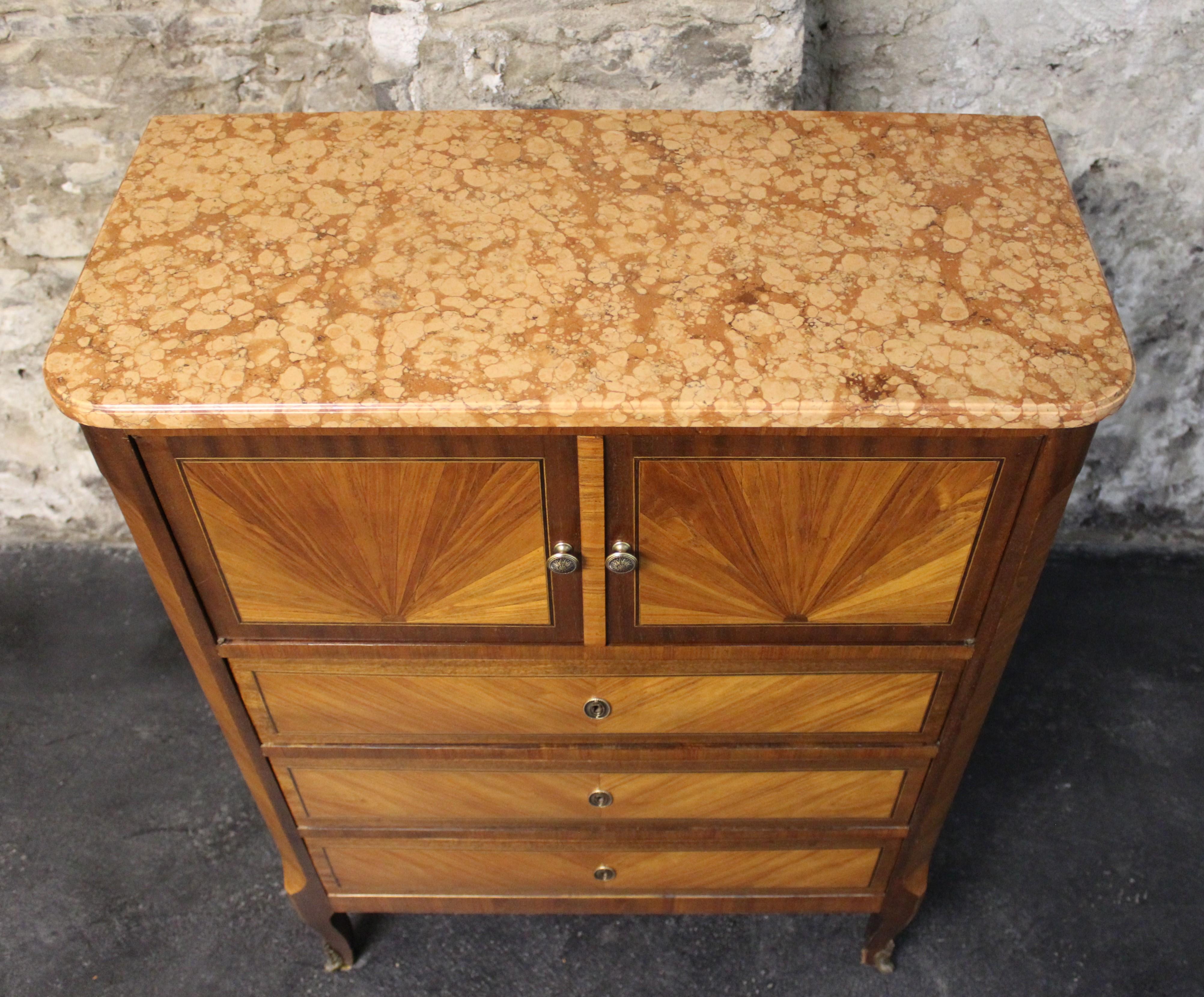 19th Century French Louis XVI Style Cabinet with Marble Top 2