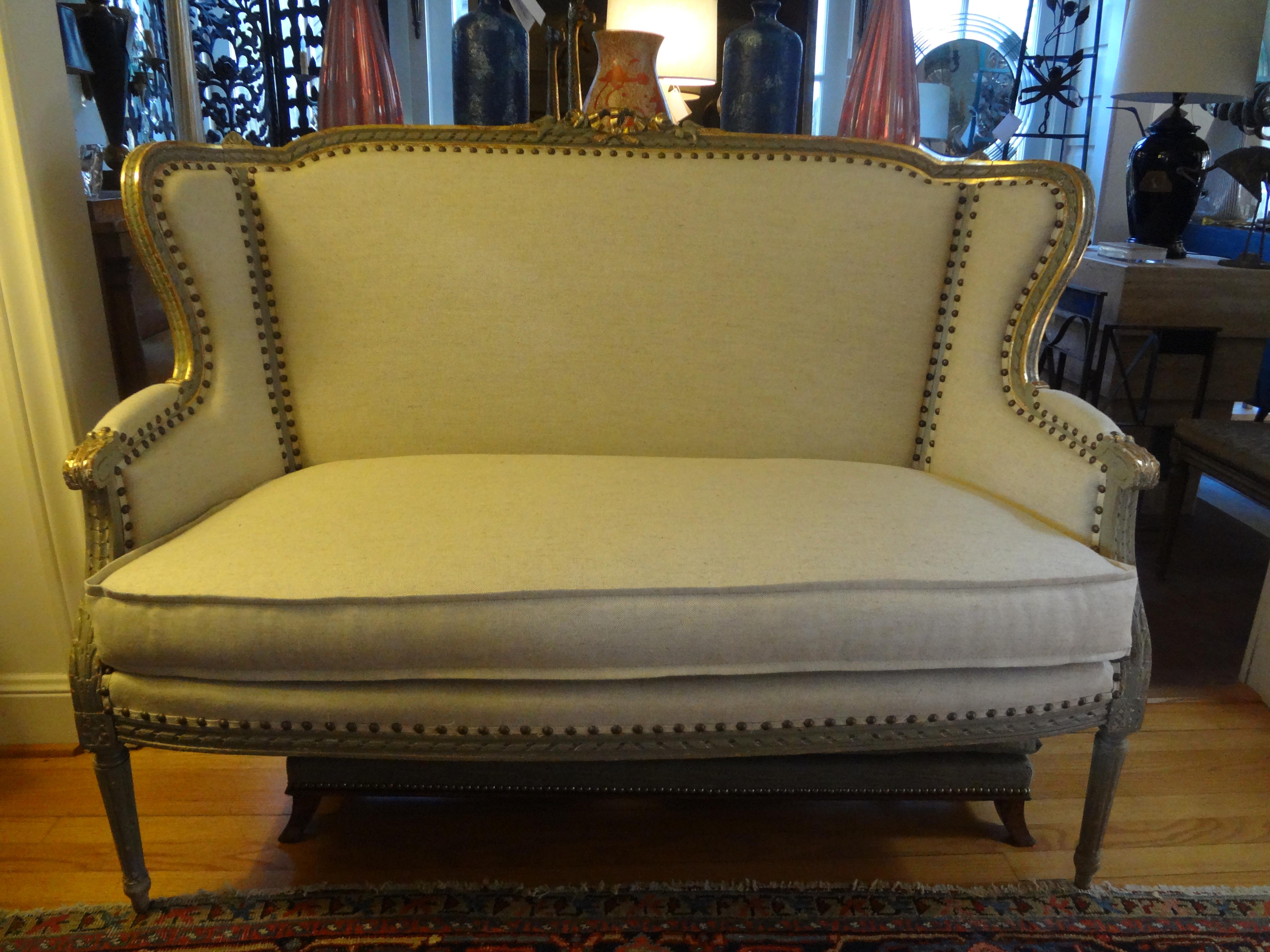 19th Century French Louis XVI Style Loveseat For Sale 7