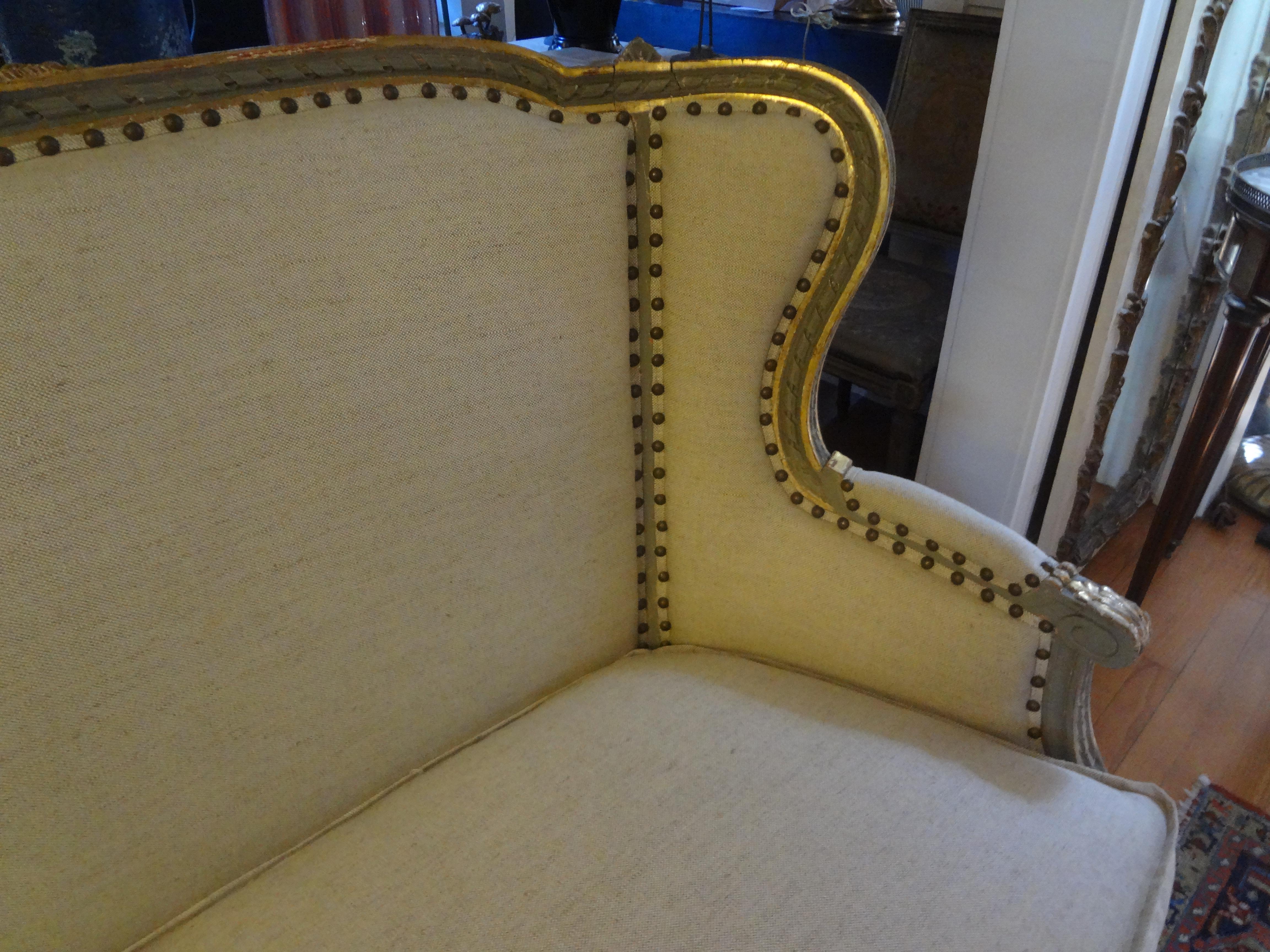 Wood 19th Century French Louis XVI Style Loveseat For Sale
