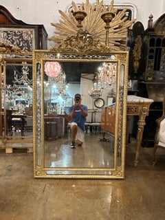 19th Century French Louis XVI Style Carved and Gilt Mirror