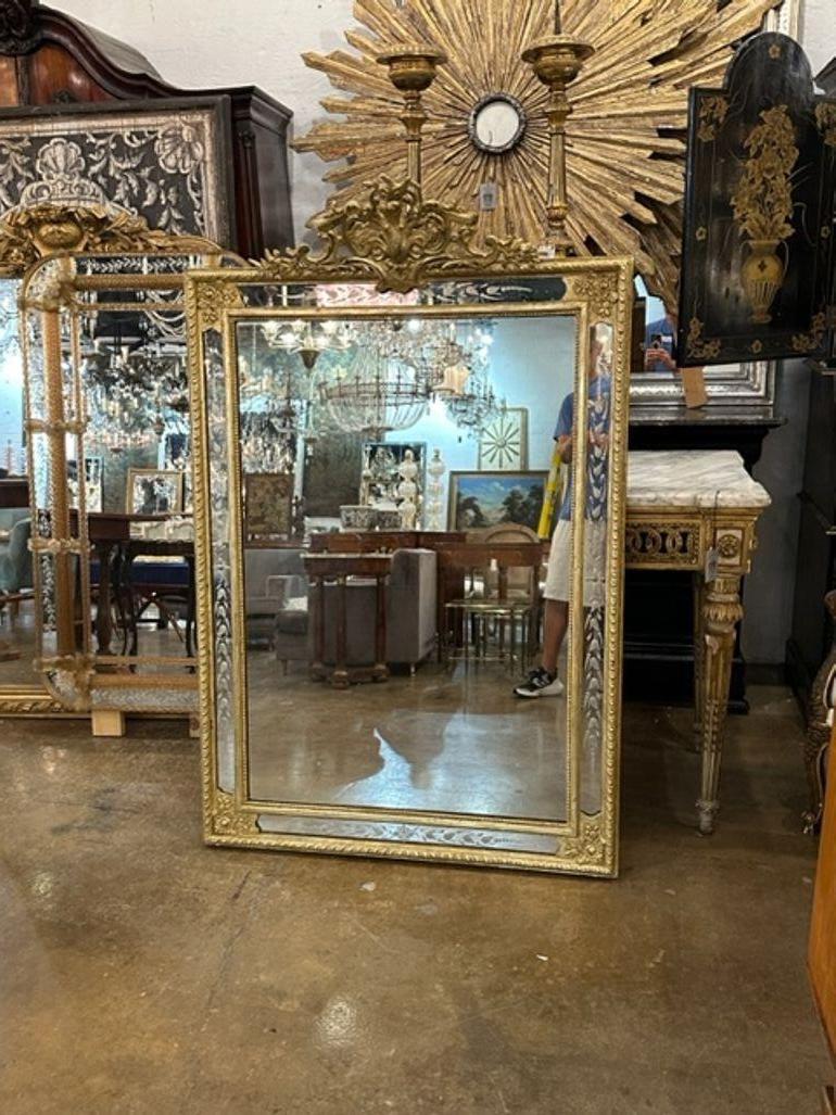 19. Jahrhundert Französisch Louis XVI Stil geschnitzt und vergoldet Spiegel im Angebot 5