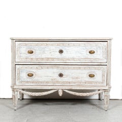19th Century French Louis XVI Style Carved and Painted Provencal Commode