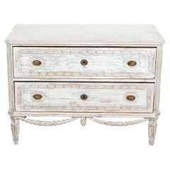 19th Century French Louis XVI Style Carved and Painted Provencal Commode 