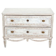 19th Century French Louis XVI Style Carved and Painted Provencal Commode