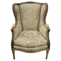 19th Century French Louis XVI Style Carved Bergère