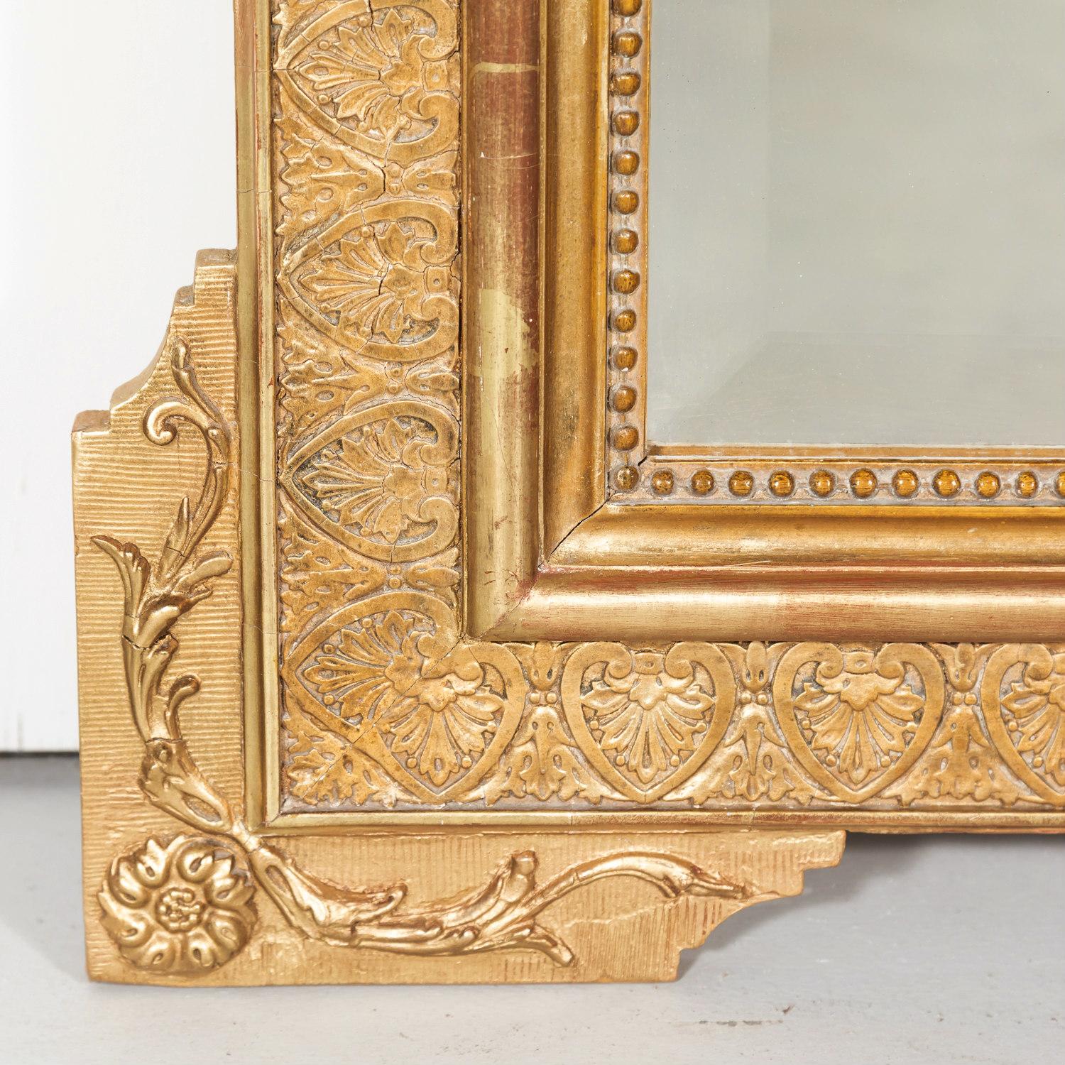 19th Century French Louis XVI Style Carved Giltwood Mirror 6