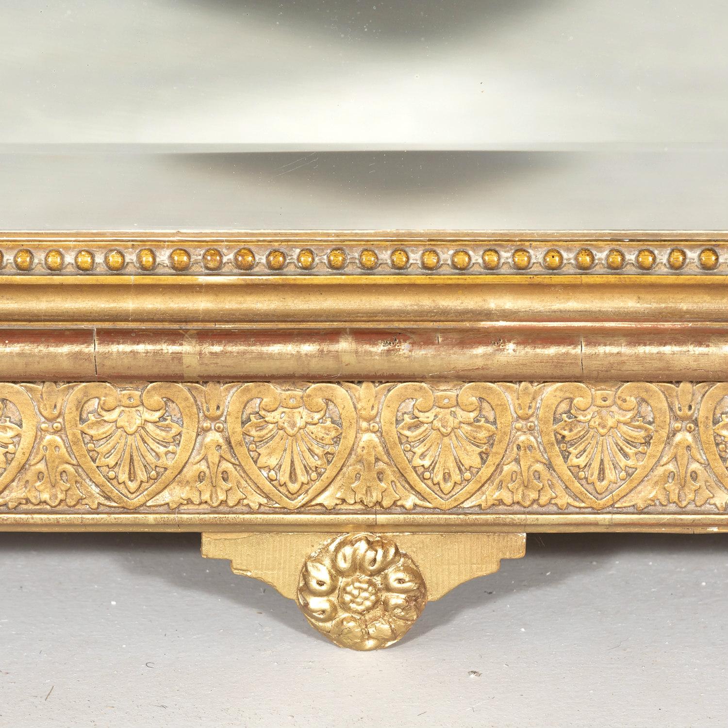 19th Century French Louis XVI Style Carved Giltwood Mirror 7