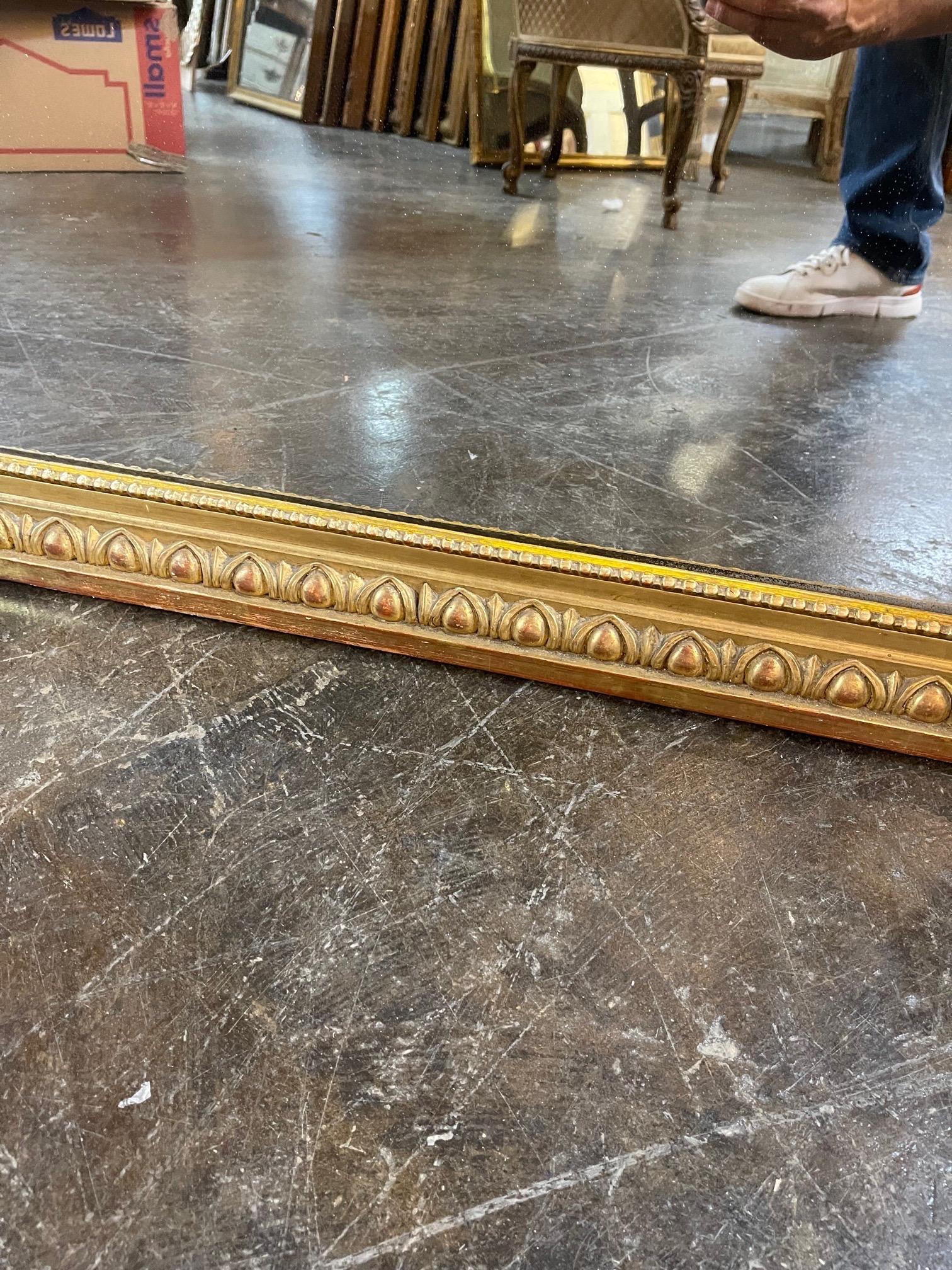 19th Century French Louis XVI Style Carved Giltwood Mirror 4