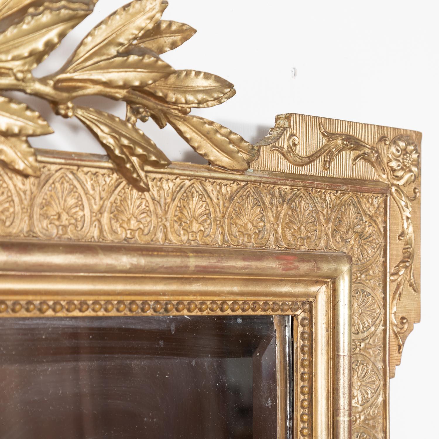 19th Century French Louis XVI Style Carved Giltwood Mirror 3