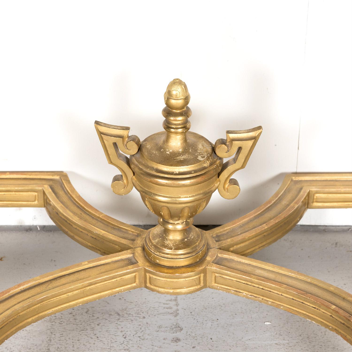 19th Century French Louis XVI Style Carved Giltwood Wall Console with Marble Top In Good Condition In Birmingham, AL