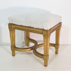 19th Century French Louis XVI Style Carved Stool or Tabouret