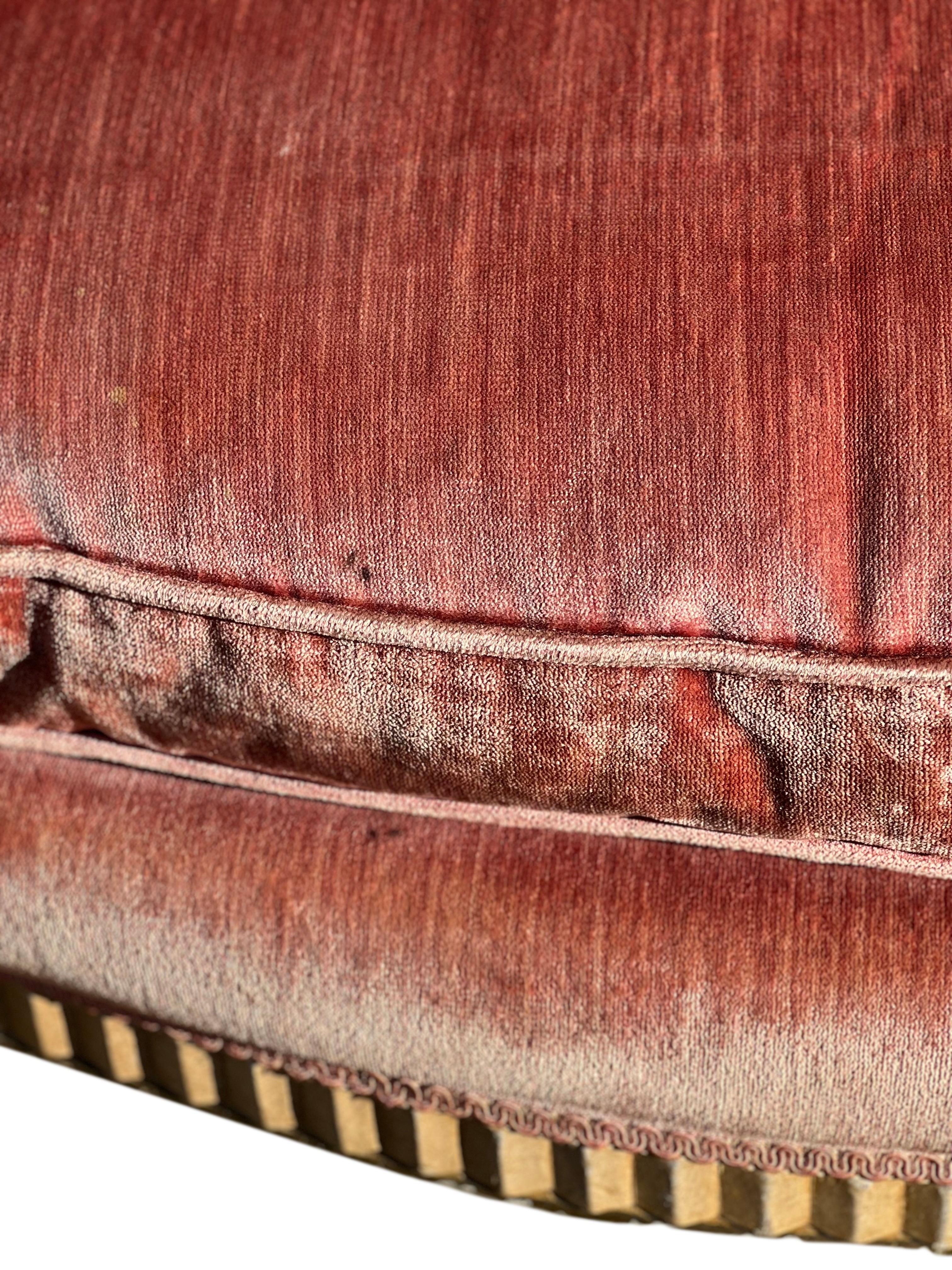 19th Century French Louis XVI Style Carved Velvet Settee For Sale 13