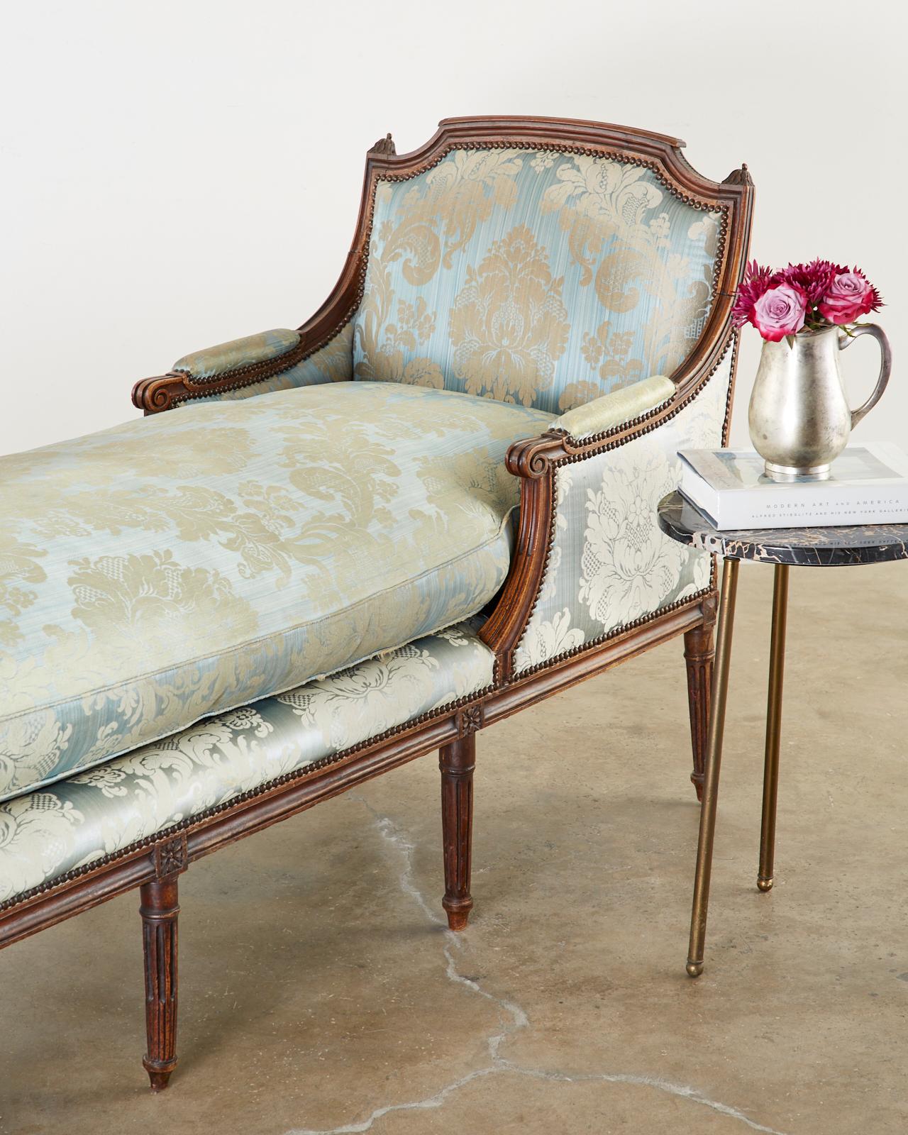 19th Century French Louis XVI Style Chaise Lounge Daybed 9