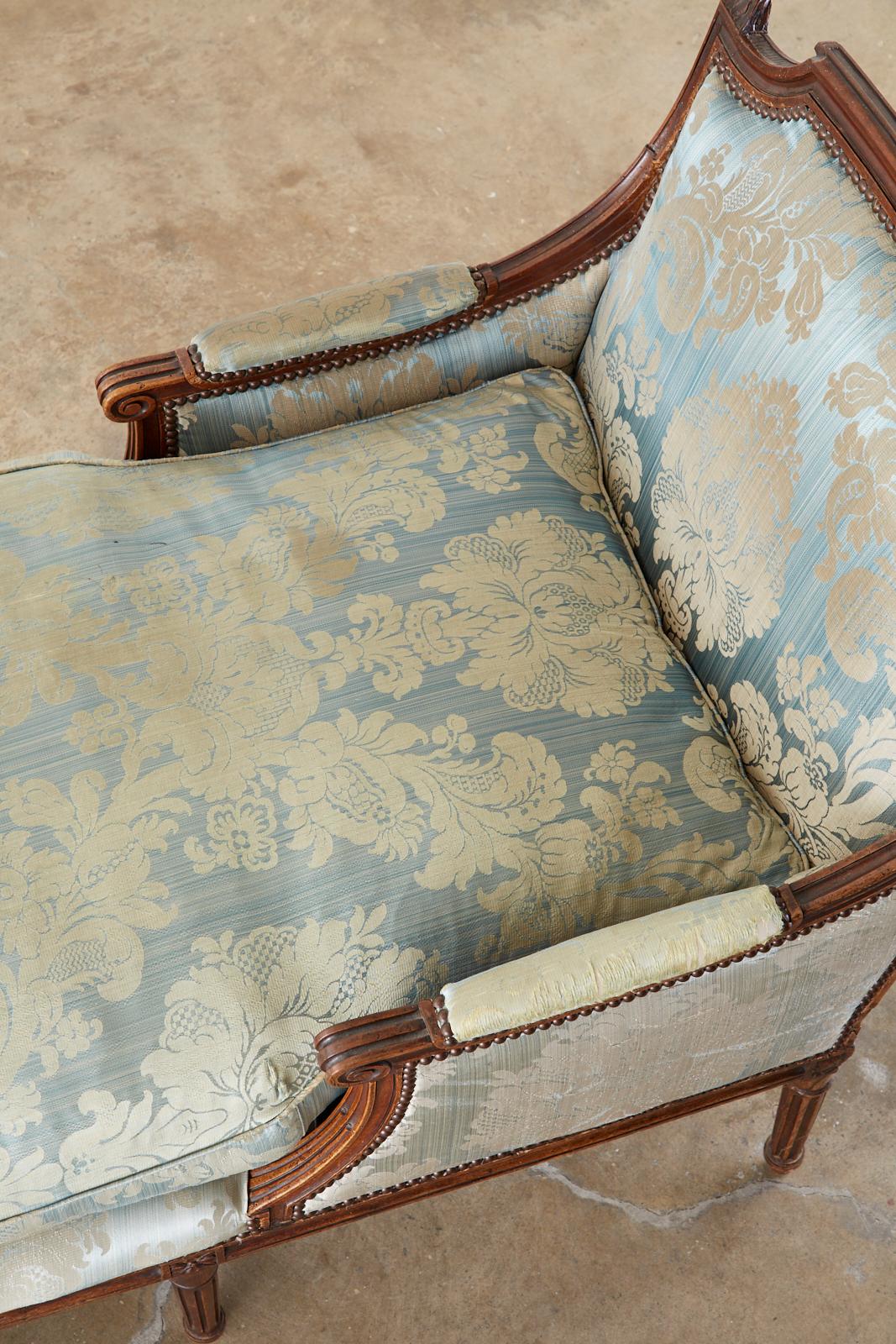 19th Century French Louis XVI Style Chaise Lounge Daybed 10