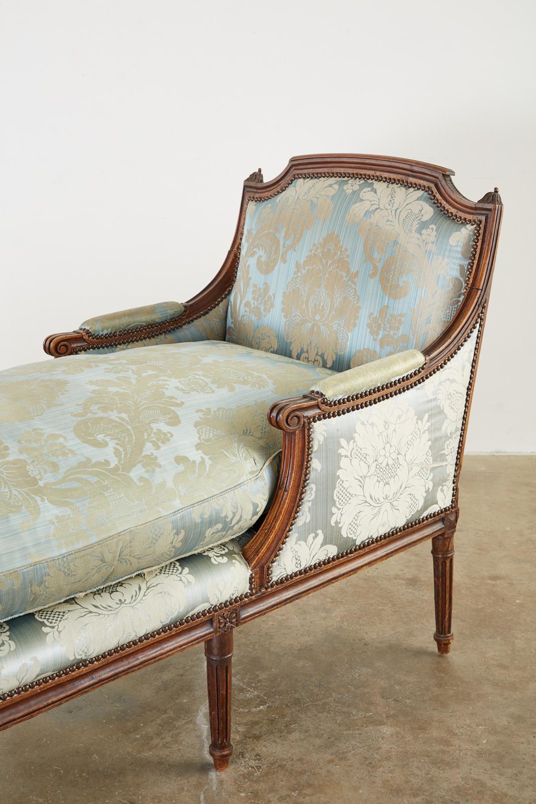 Hand-Crafted 19th Century French Louis XVI Style Chaise Lounge Daybed