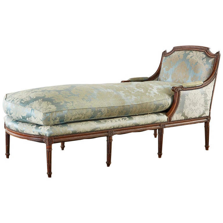 19th Century French Louis XVI Style Chaise Lounge Daybed For Sale