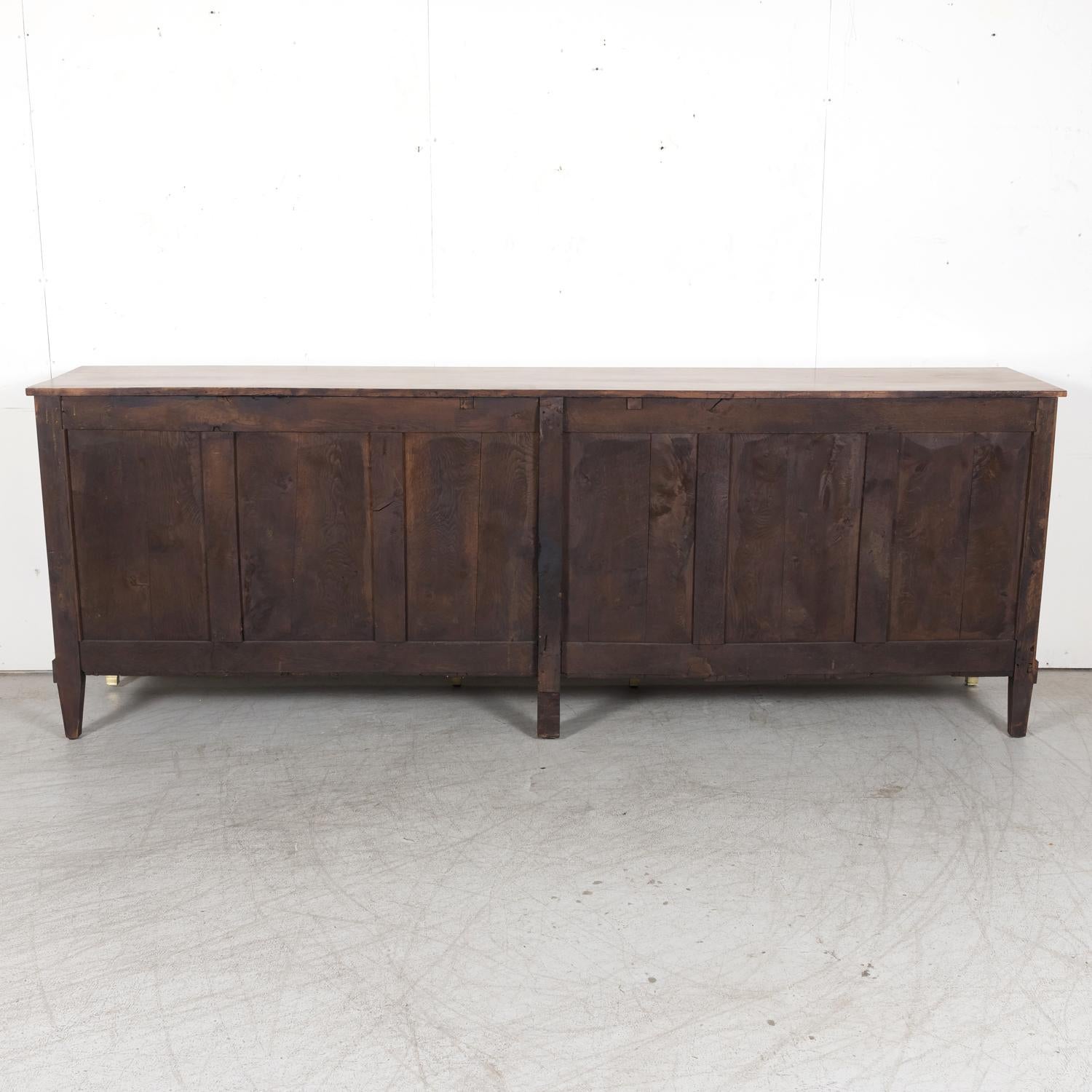  19th Century French Louis XVI Style Cherry Enfilade Buffet with Fruitwood Inlay 16