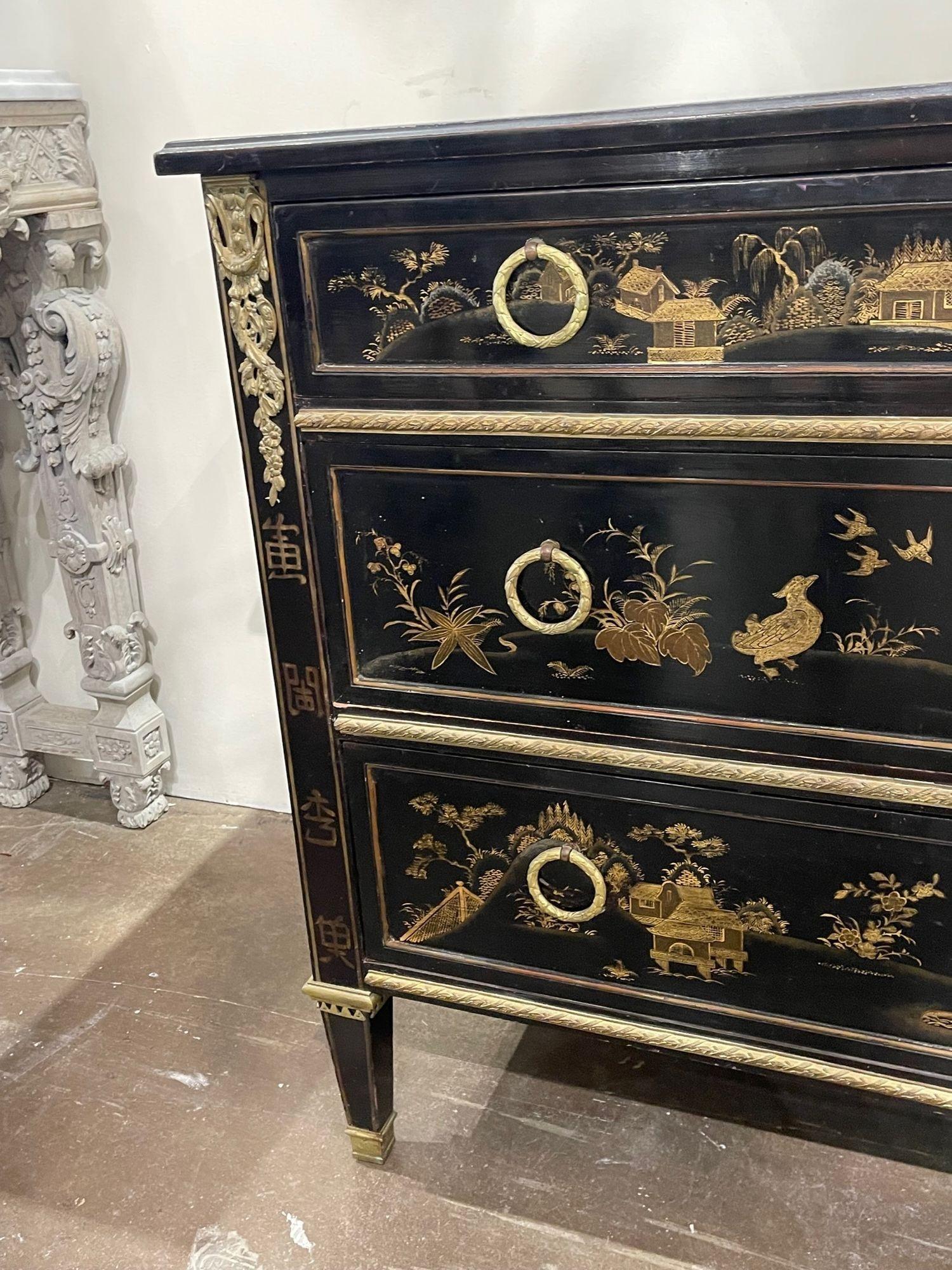 19th Century French Louis XVI Style Chinoiserie Commode 1