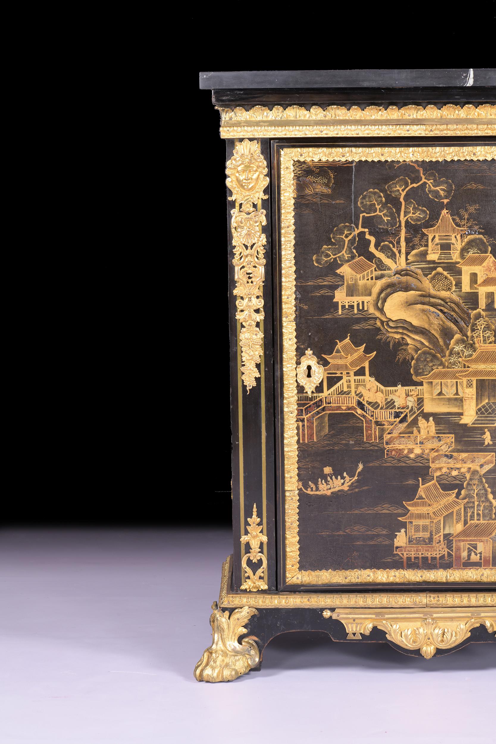 19th Century French Louis XVI Style Chinoserie & Ormolu Mounted Side Cabinet For Sale 2
