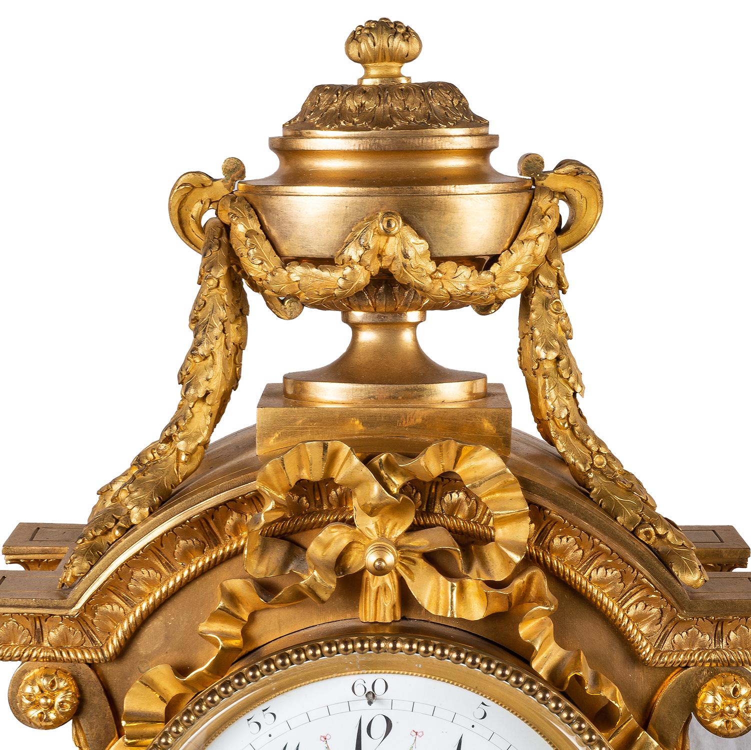 19th Century French, Louis XVI Style Clock Set In Good Condition For Sale In Brighton, Sussex