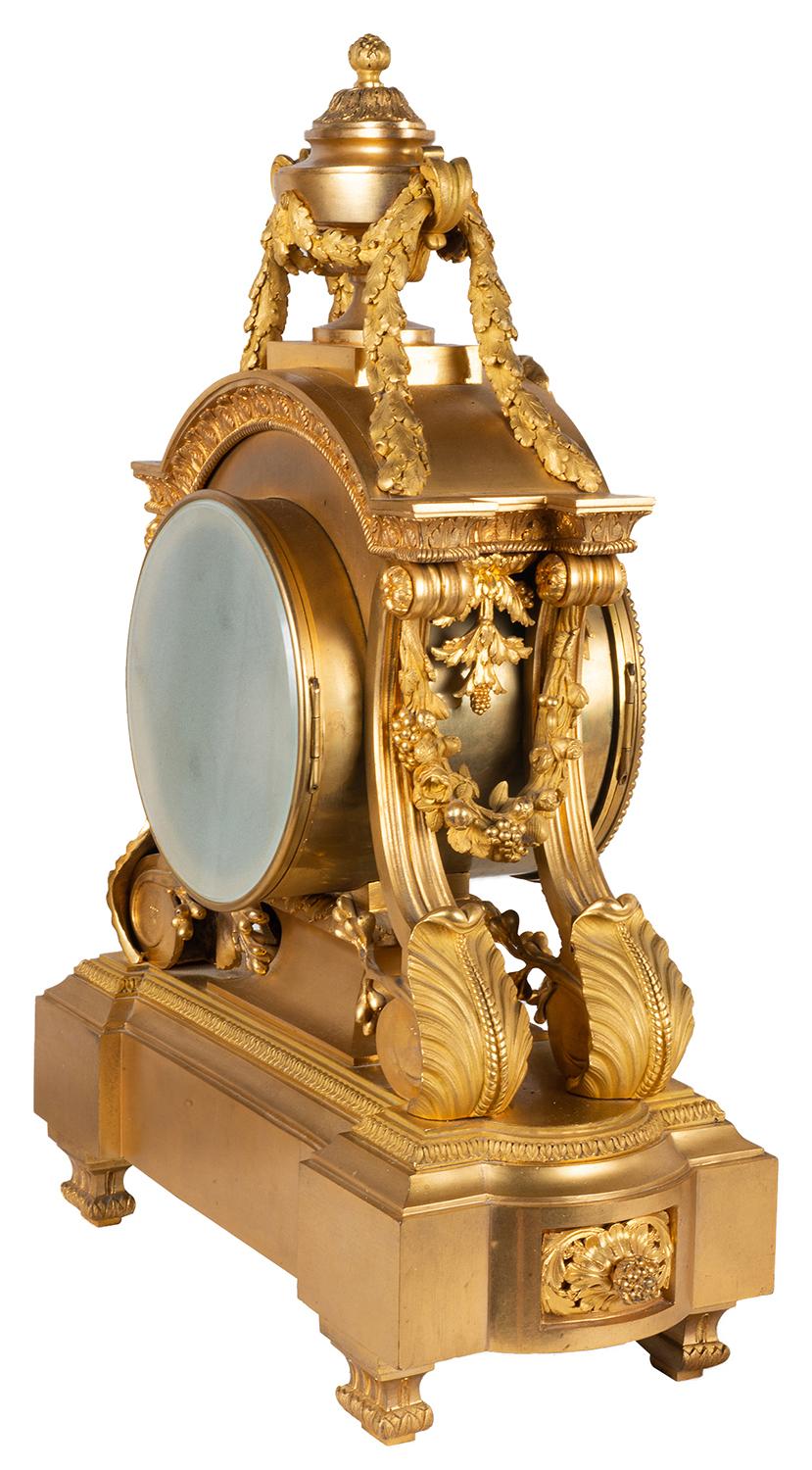 19th Century French, Louis XVI Style Clock Set For Sale 2