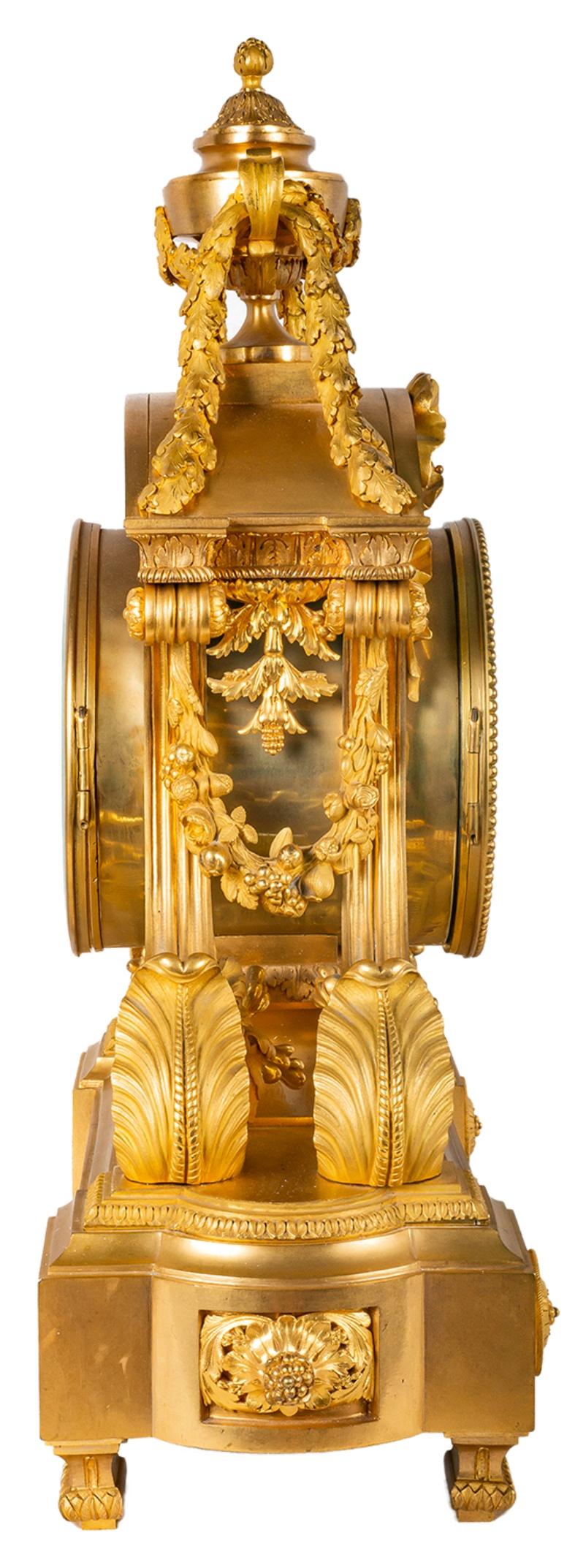 19th Century French, Louis XVI Style Clock Set For Sale 3