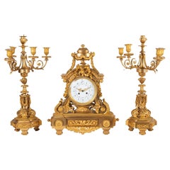 Antique 19th Century French, Louis XVI Style Clock Set