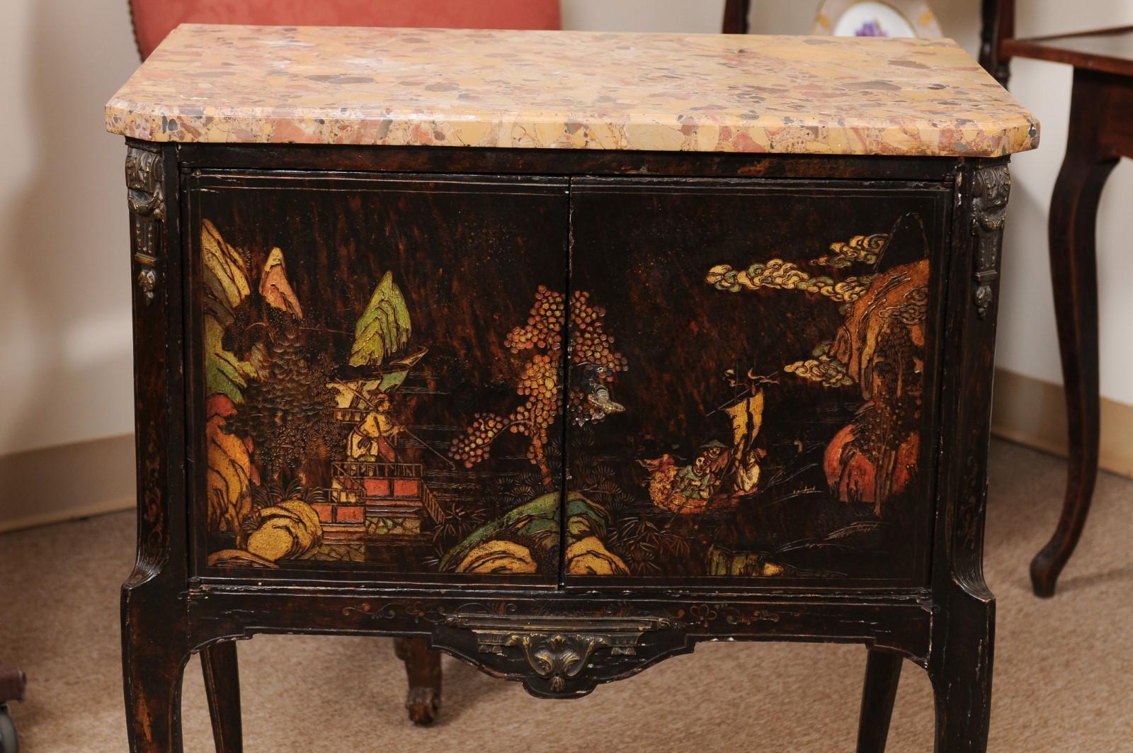  19th Century French Louis XVI Style Commode with Chinoserie Decoration  For Sale 6
