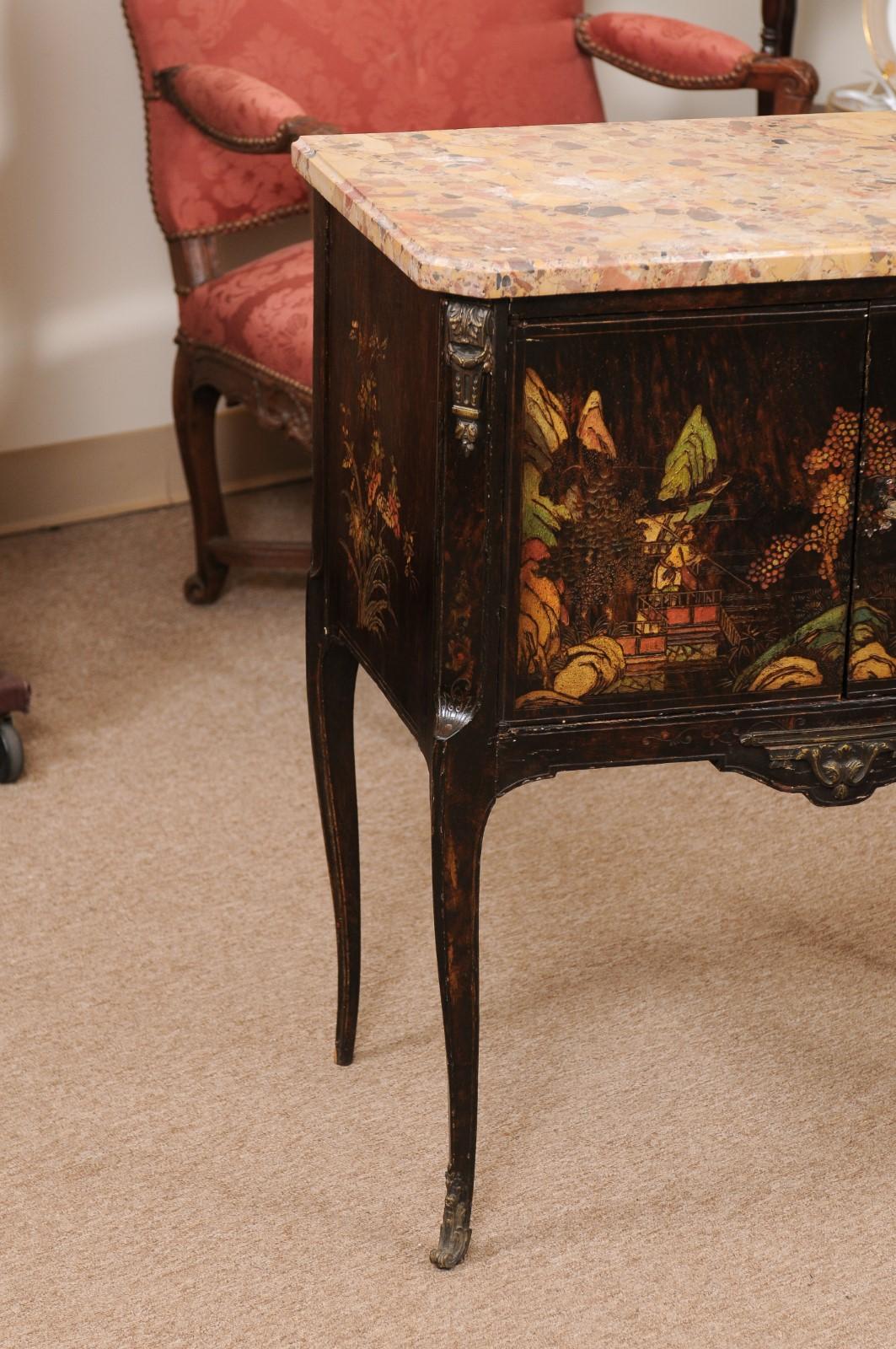  19th Century French Louis XVI Style Commode with Chinoserie Decoration  For Sale 8