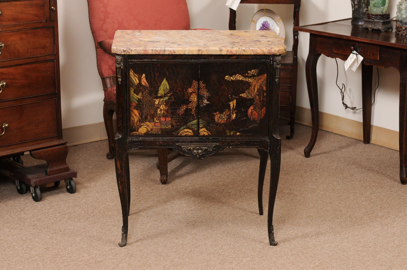  19th Century French Louis XVI Style Commode with Chinoserie Decoration  For Sale 5