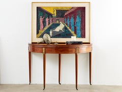 19th Century French Louis XVI Style Demilune Flip-Top Game Table