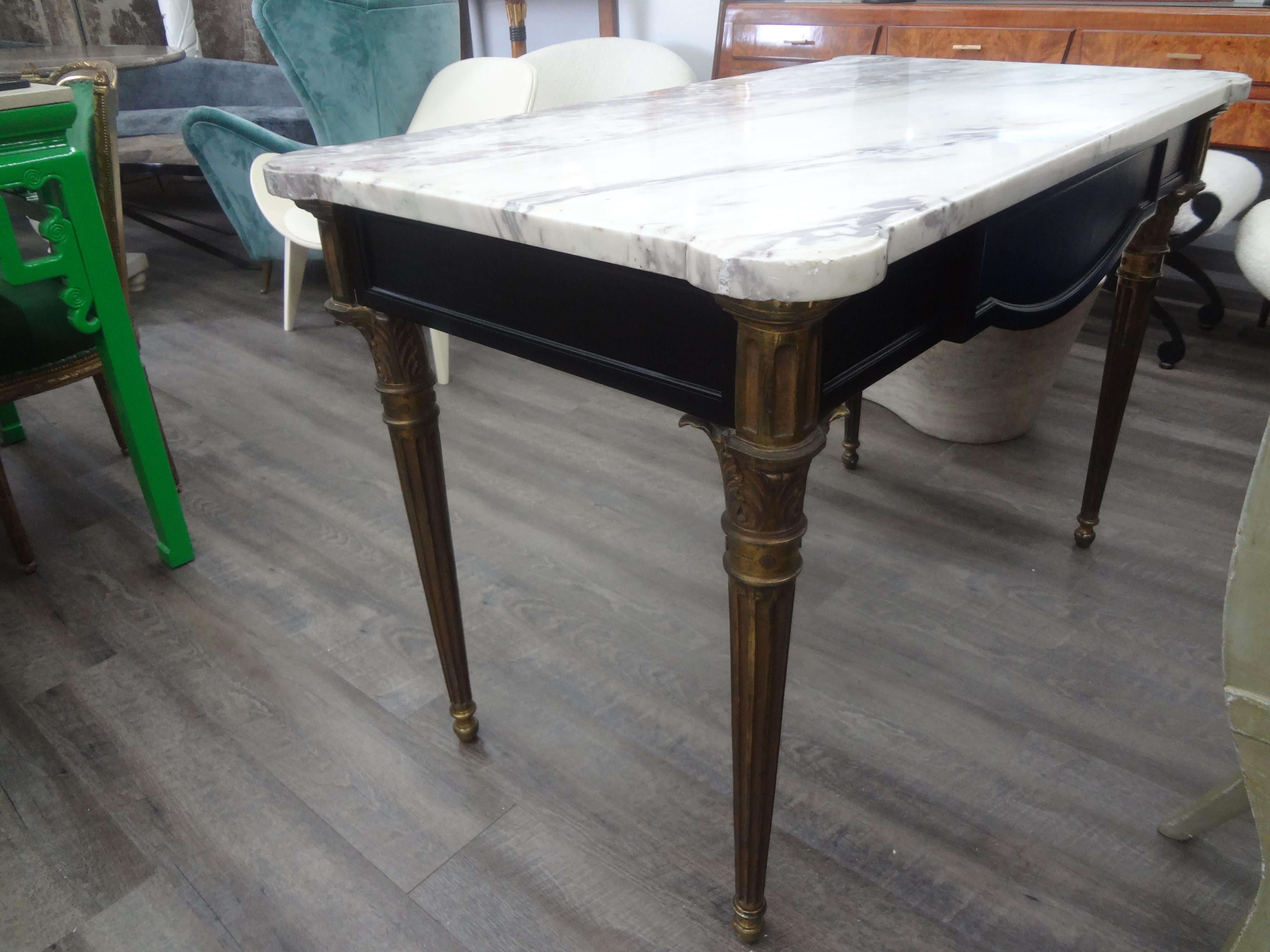 19th Century French Louis XVI Style Ebonized Desk For Sale 2