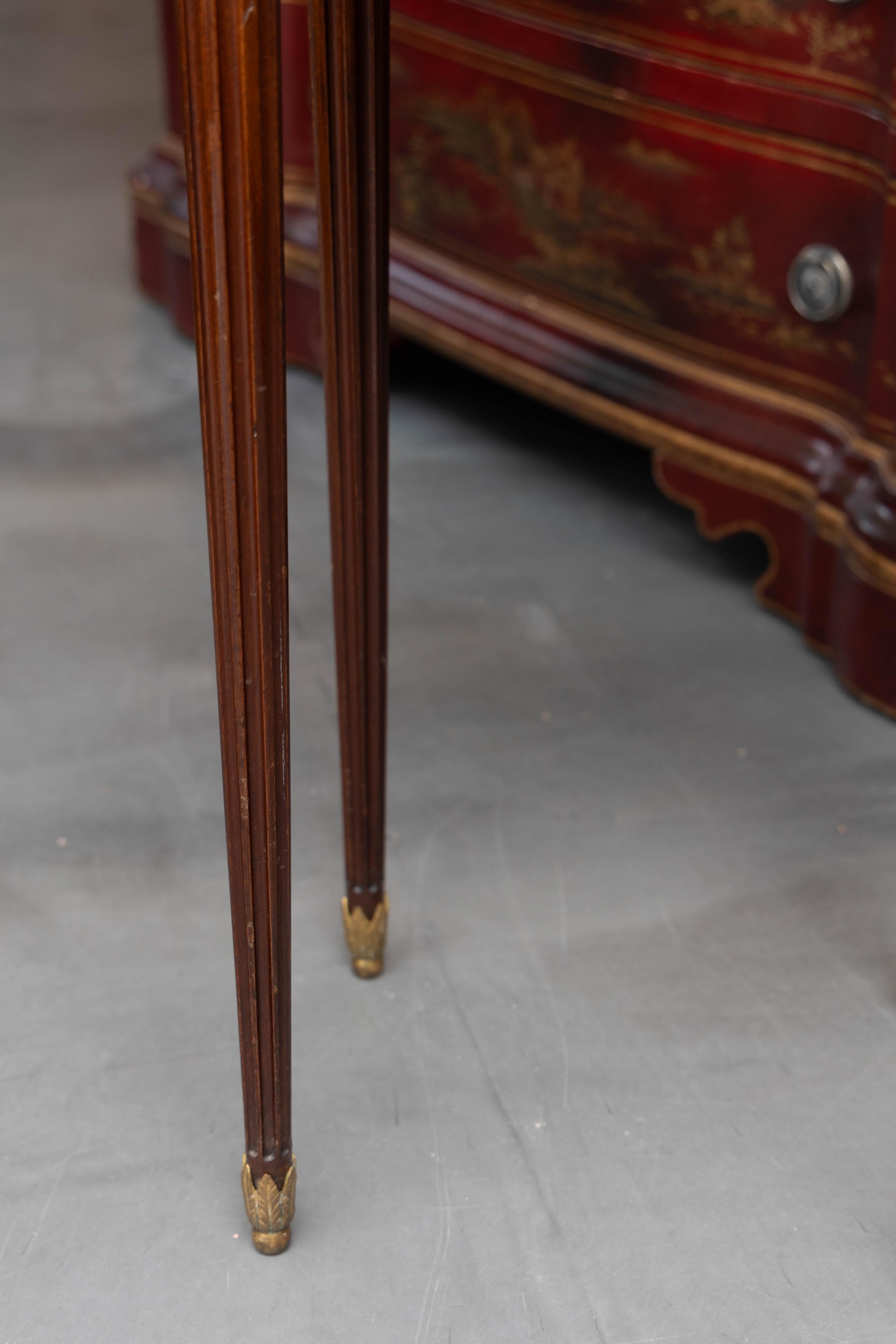 19th Century French Louis XVI Style End Table with Gilt Bronze Mounts For Sale 4