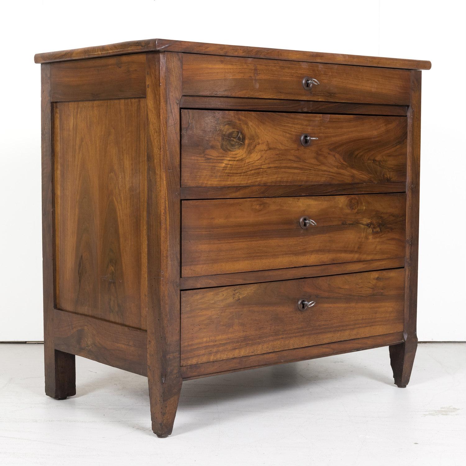 19th Century French Louis XVI Style Four-Drawer Walnut Commode In Good Condition In Birmingham, AL